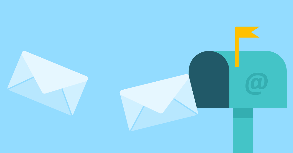 Graphic of mail box and letters representing email marketing