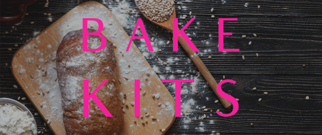 BakeKits logo over picture of bread